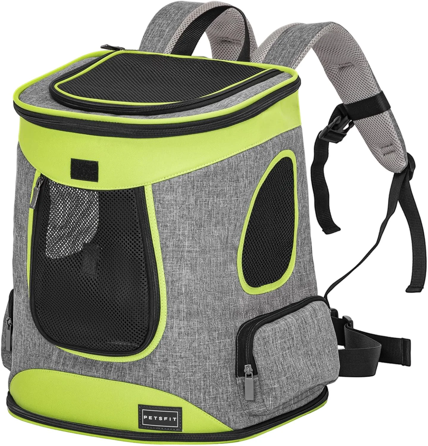 Stylish Petsfit Pet Backpack Carrier Easy-Fit Dog Travel Backpack Carrier for Hiking Walking Cycling Suitable for Small Medium Dogs Cats and Rabbits up to 22 Pounds Green Exclusive