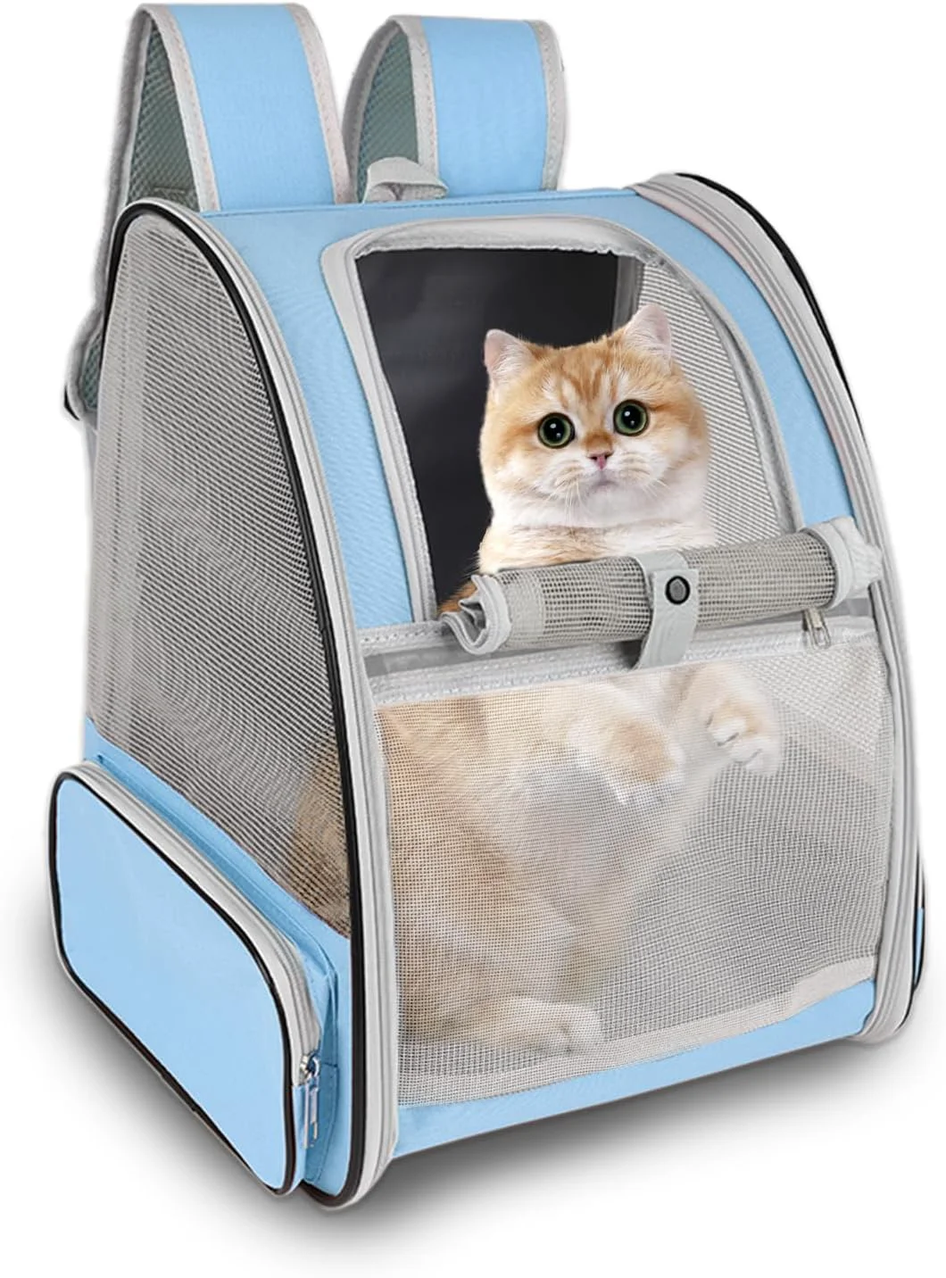 Sophisticated Cat Backpack Carrier Pet Carrier Airline for Small Dog Cat Puppy Kitten Bunny Ventilated Mesh Design Animal Backpack for Hiking Camping Travel Bag Blue Trusted