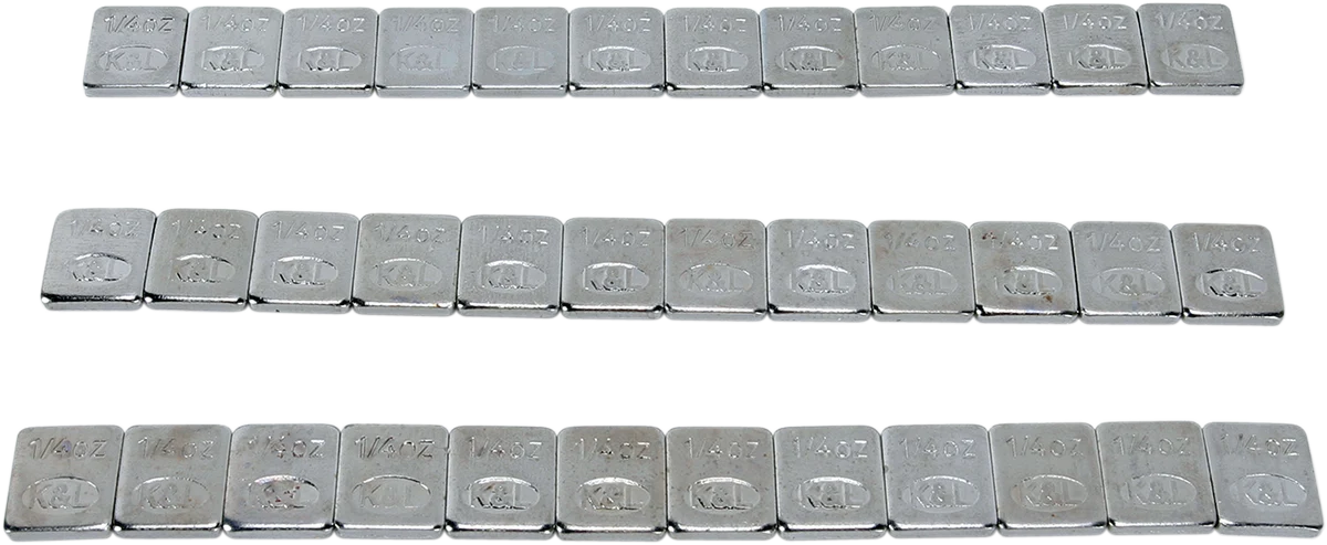 Verified K L SUPPLY Wheel Weights - Rectangle - Adhesive Stick-On - Chrome - 36 Pack 32-2434 Premium