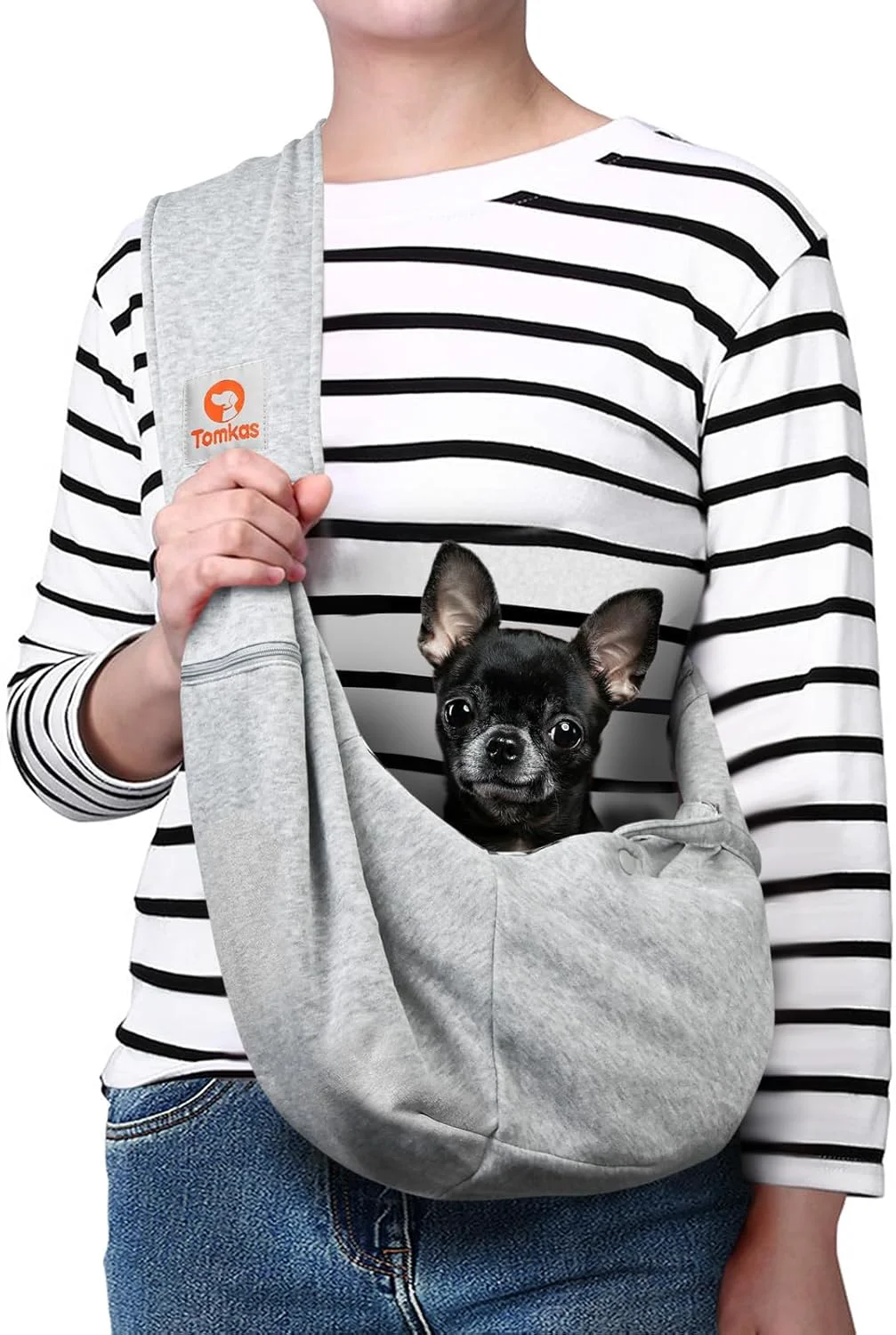 Convenient Tomkas Dog Sling Carrier for Small Dogs Puppy Carrier for Small Dogs Grey for Pets Weight 2-7 lbs Practical