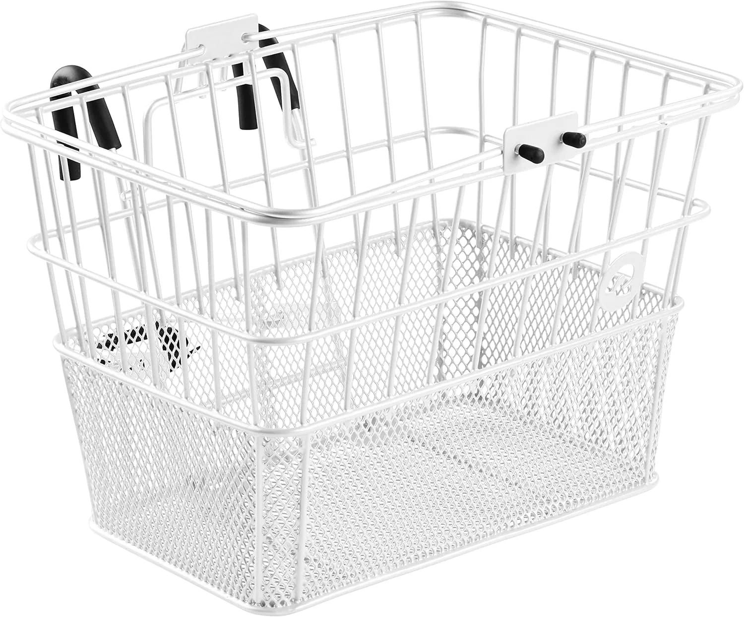 World-Class Retrospec Apollo Detachable Front Bike Basket Steel Half-Mesh with Integrated Detachable Hooks and Built-In Handle Easy Assembly and Portability for Bicycles Safe