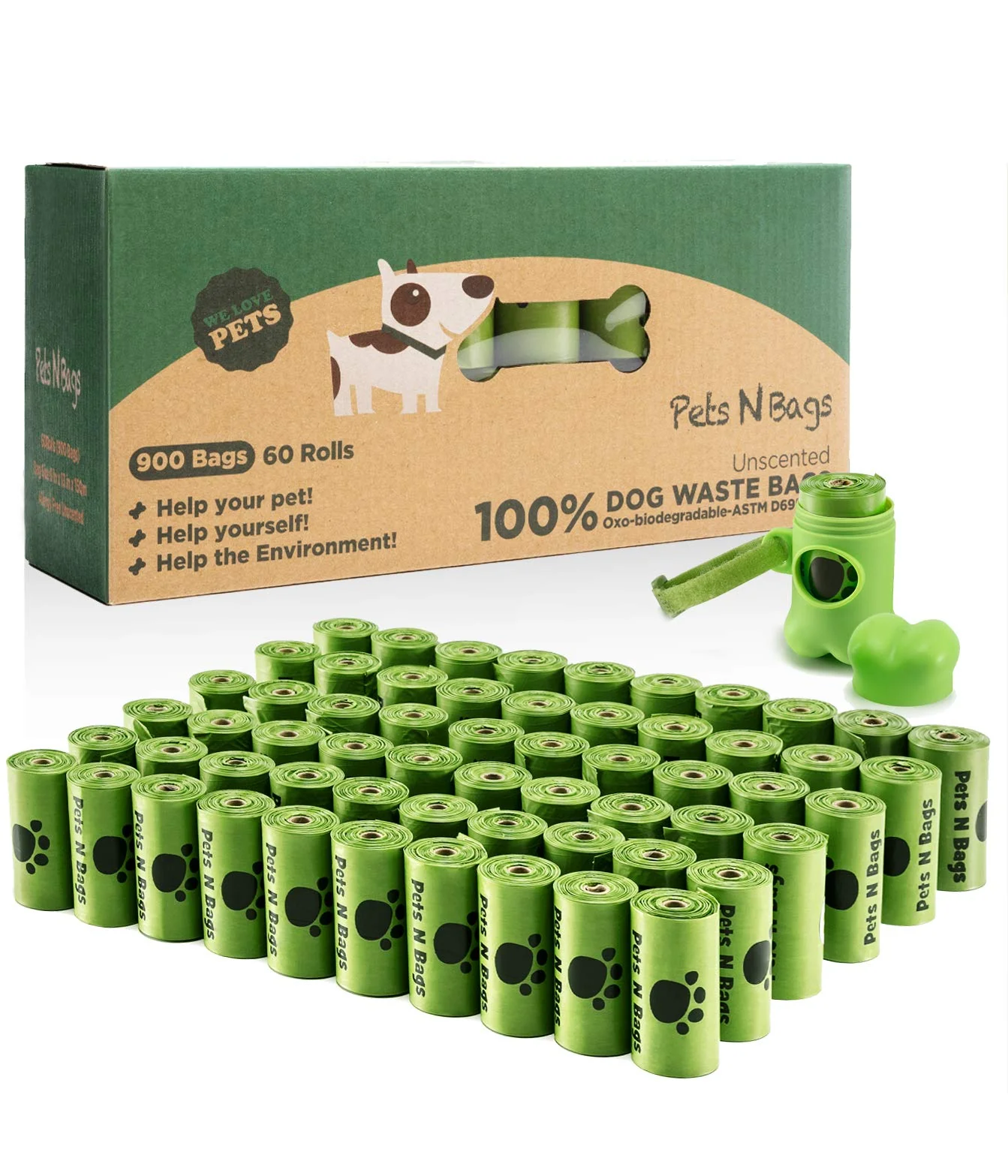 Classic Pets N Bags Dog Waste Poop Bags – 900 Count Unscented Includes Dispenser Quality
