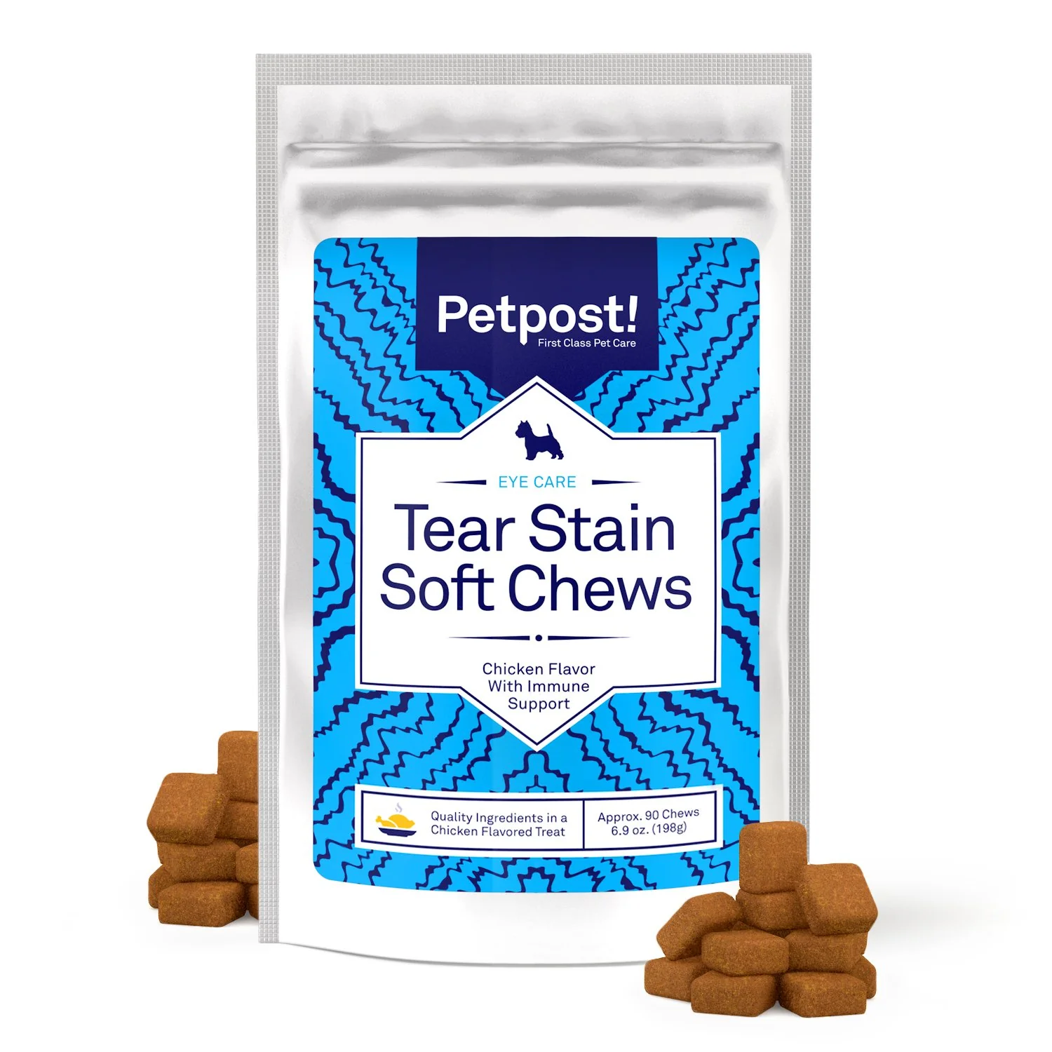Excellent Petpost Tear Stain Remover Soft Chews for Dogs - Chicken Flavor TYLOSIN- Made in USA 90 Count Minimalist