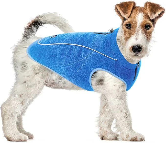 Versatile Insulated Fleece Sweater for Dogs Lightweight Warm Dog Vest Zipper Port for Harness Cold Weather Winter Jacket Rain Snow Repellant Coat Adjustable for Small Medium Large Male Dogs Blue XS About ThisOverview Efficient