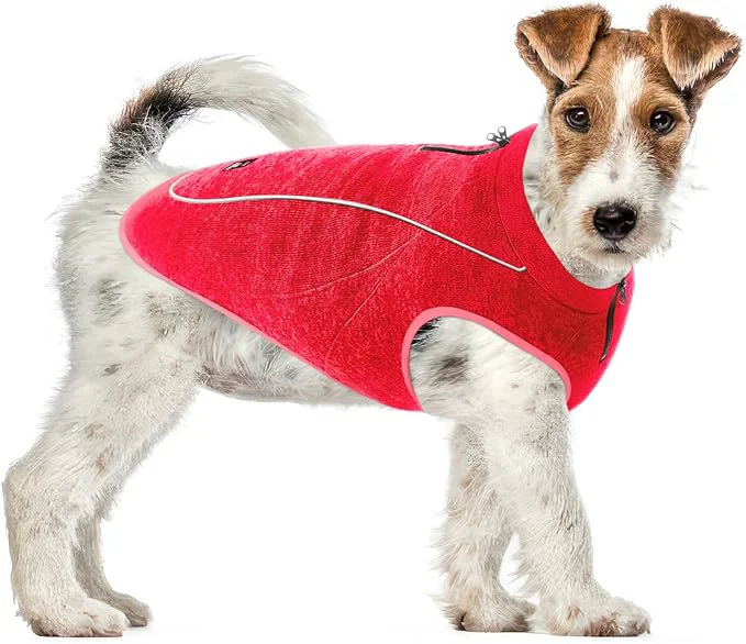 Premium Material Insulated Fleece Sweater for Dogs Lightweight Warm Dog Vest Zipper Port for Harness Cold Weather Winter Jacket Rain Snow Repellant Coat Adjustable for Small Medium Large Girl Dogs Red XS About ThisOverview Secure