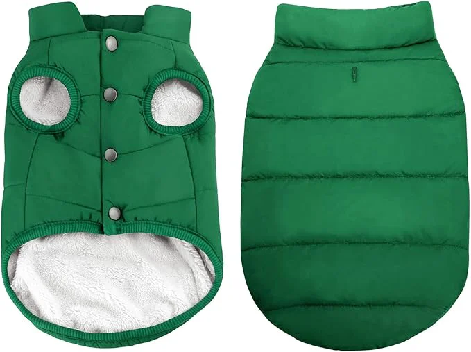 Reusable ASENKU Dog Winter Coat - Waterproof Windproof Dog Jacket Warm Snowproof Doggie Puffer Vest for Cold Weather Lightweight Snow Coats for Small Medium Large Dogs L Green About ThisOverview Official