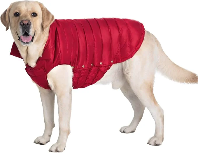 Relaxed SPACE LION Dog Puffer Jacket Down Winter Coat Durable Outdoor Coat for Cold and Windy Conditions Lightweight Adjustable Fit Coats for Large Dogs Red Size28 4XL About ThisOverview Smart