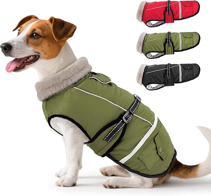 Relaxed Dog Coat Warm Dog Winter Coat Reflective Jacket Waterproof Fleece Vest Pet Jacket Cozy for Cold Weather Dogs Snowsuit Windproof Adjustable Buckle for Medium DogsAbout ThisOverview Powerful