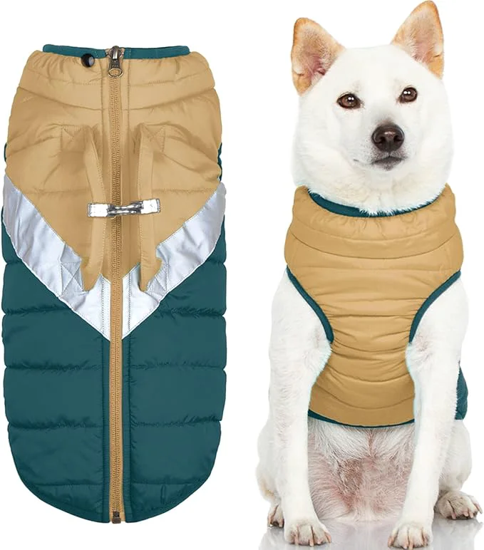 Versatile Gooby Mountaineer Dog Jacket - Sand Small - Warm Zip Up Coat with Lift Handle and Dual O Ring Leash Water Resistant for Small to Medium DogsAbout ThisOverview Detailed