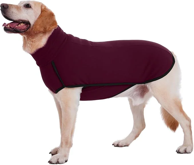 Quality ROZKITCH Turtleneck Dog Pajamas for Large Dogs Pet Windproof Warm Cold Weather Jacket Vest Cozy Jumpsuit Apparel Outfit Clothes for Walking Hiking Travel Sleep Red 3XLAbout ThisOverview Official