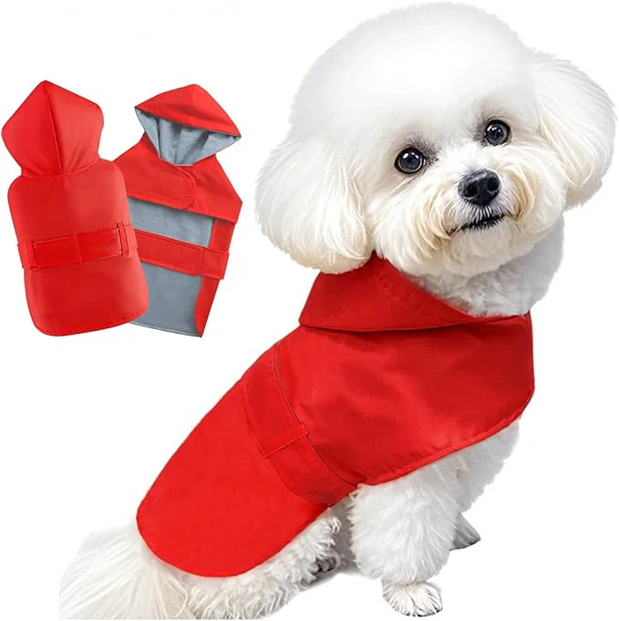 Functional Dog Raincoat Dog Rain Jacket Poncho Waterproof Snowproof Pet Rain Suit Lined Warm Lining Hooded Leash Hole Adjustable for Medium Dogs Red XXXLAbout ThisOverview Prestigious