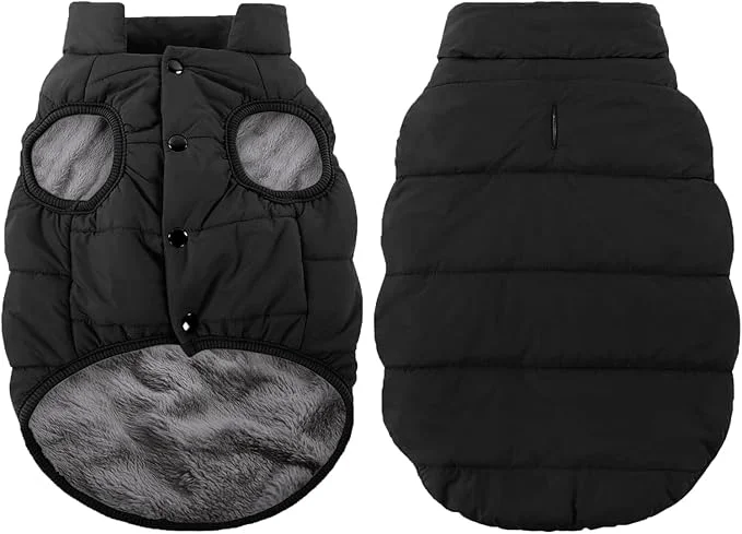 Certified ASENKU Windproof Dog Winter Coat Waterproof Fleece Jacket Cold Weather Pet Apparel for Small Medium Large Dogs Black XL About ThisOverview Top-Quality