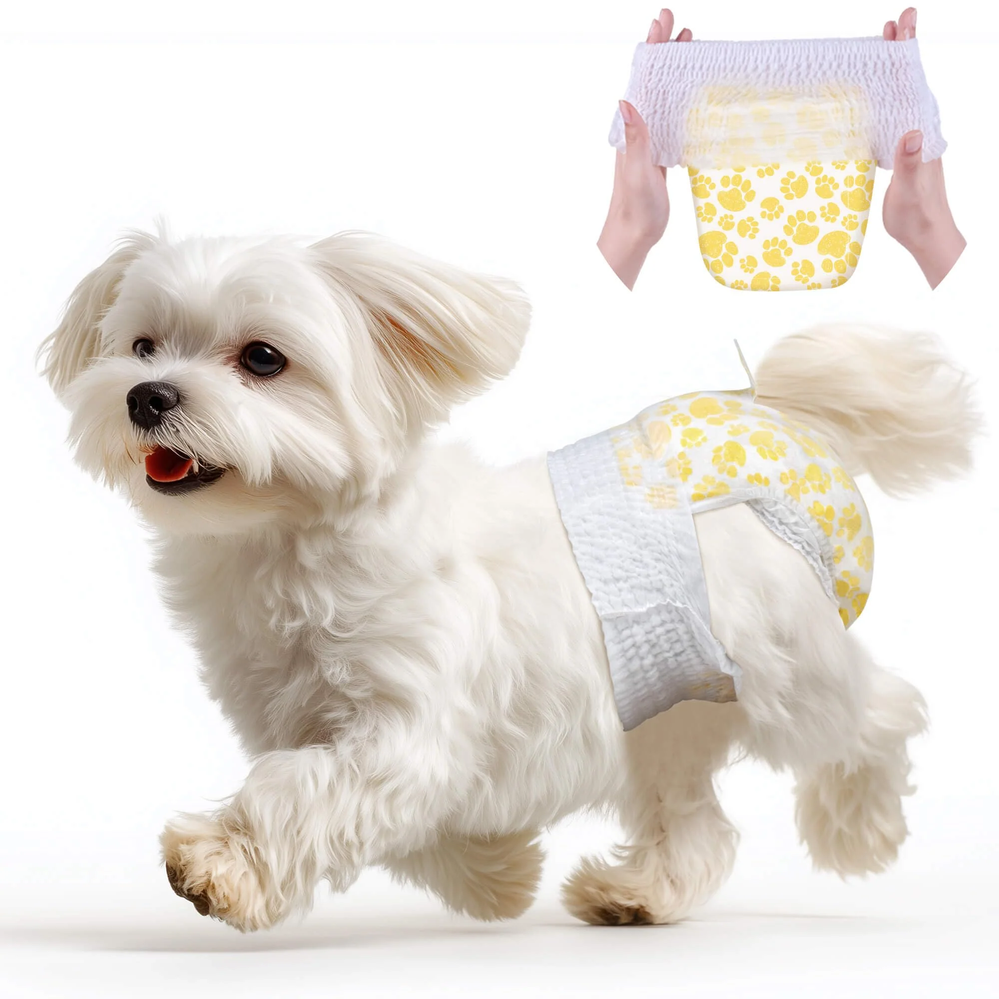 Clean Dono Dog Diapers Female with Stretchy Waist – 48Pcs 360° Leak-Proof Full Wrap High-Performance