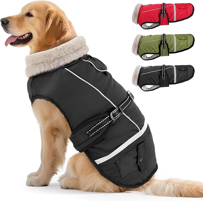 User-Friendly Dog Coat Warm Dog Winter Coat Reflective Jacket Waterproof Fleece Vest Pet Jacket Cozy for Cold Weather Dogs Snowsuit Windproof Adjustable Buckle for Large DogsAbout ThisOverview Classic