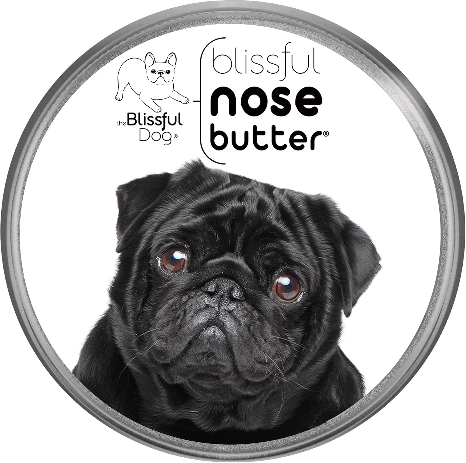 Superior The Blissful Dog Black Pug Nose Butter for Dry Cracked Skin Lick-Safe Dog Nose Balm with Moisturizing Shea Butter Almond Olive and Essential Oils Pet Supplies Uncented 8 oz. Secure