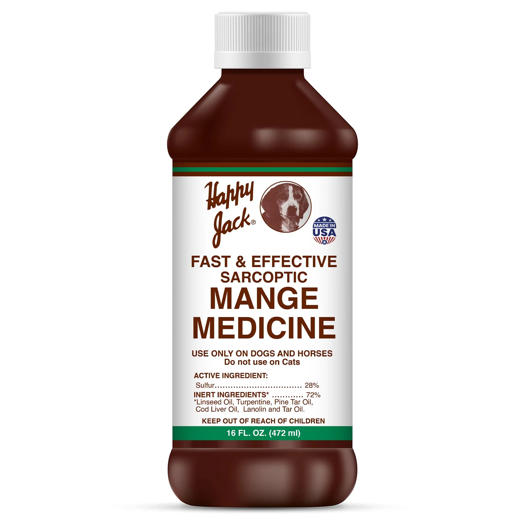 Reliable HAPPY JACK Mange Medicine for Dogs Horses – Itch Relief in 3–7 Days 16 oz Versatile