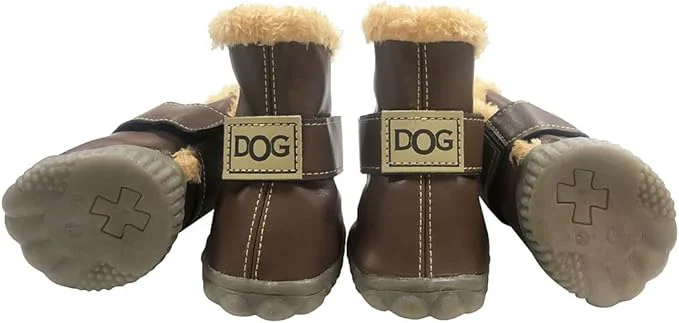 Trendy WINSOON Dog Australia Boots Pet Antiskid Shoes Winter Warm Skidproof Sneakers Paw Protectors 4-pcs Set Size 3 Dark Brown About ThisOverview Elegant