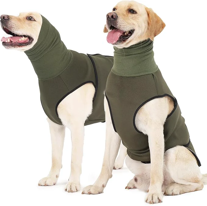 Versatile ROZKITCH Dog Anti-Anxiety Vest Breathable Jacket for Fireworks Travel Adjustable Calming Hoodie for Noise Block Ear Protection ArmyGreen 3XLAbout ThisOverview Crafted