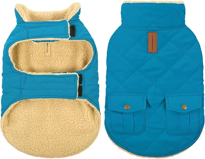 Pure Queenmore Dog Winter Coat Warm Puffer Jacket Waterproof Plush Lining Thermal Cold Weather Vest for Small Medium Large Dogs Windproof Easy On Pet Jacket Blue LAbout ThisOverview Excellent