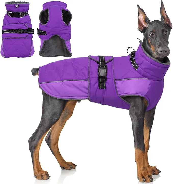 Top-Quality QBLEEV Warm Dog Jacket - Reflective Adjustable Winter Coat with Turtleneck for Cold Weather Waterproof Fleece Snowsuit for Small Medium Large DogsAbout ThisOverview Dependable