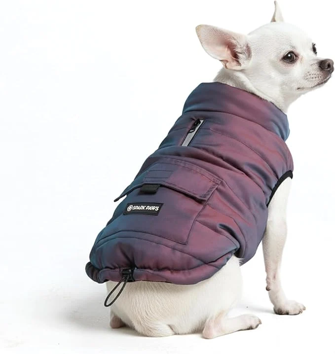 Effective Spark Paws Dog Winter Jacket Water-Resistant Coat Warm Reflective Windproof Fleece-Interior for Medium and Large Dogs - Cosmic - MAbout ThisOverview Breathable