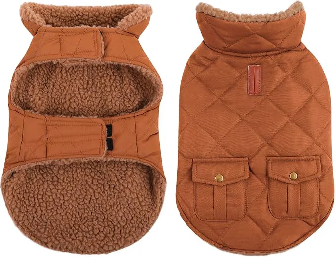 Sustainable Queenmore Warm Coat for Cold Weather Quilted Winter Jacket With Ultra Thick Plush Lining and Storage Pockets Brown X-Large About ThisOverview High-Quality