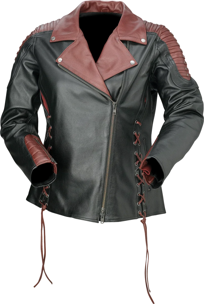 Elite Z1R Women's Combiner Leather Jacket - Black Red - 1W 2813-1014 Advanced