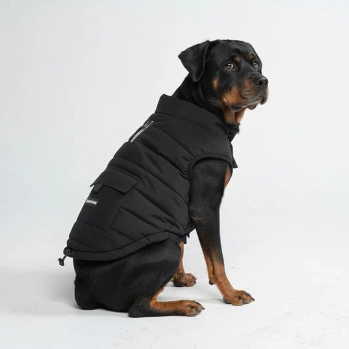 Efficient Spark Paws Dog Winter Jacket Water-Resistant Coat Warm Reflective Windproof Fleece-Interior for Medium and Large Dogs - Black - 4XLAbout ThisOverview User-Friendly