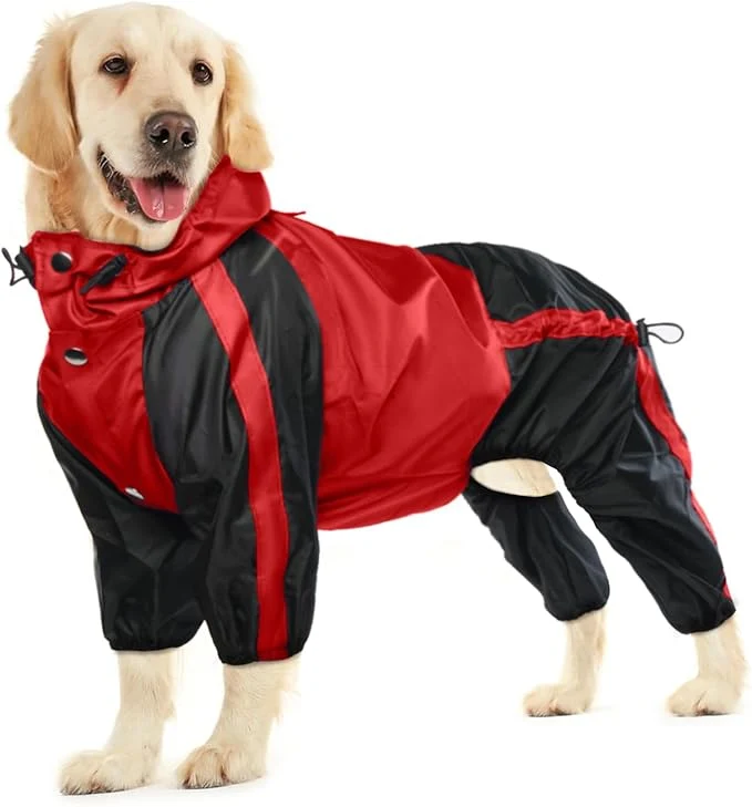 Excellent Dog Raincoat Waterproof Dog Rain Jacket Lightweight Adjustable Red LargeAbout ThisOverview Sophisticated
