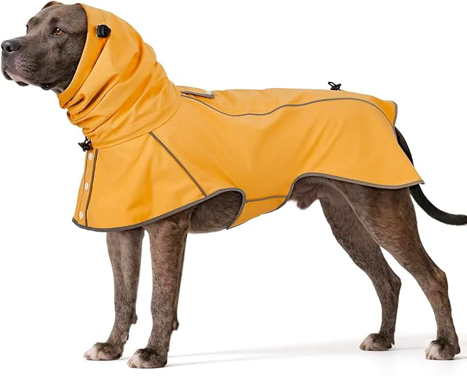 Carefully Designed Reflective Dog Raincoat Windproof Waterproof Dog Rain Jacket Adjustable Hooded Pet Poncho with Leash Hole for Small Medium Large Dogs S-2XL Yellow Large About ThisOverview Sophisticated