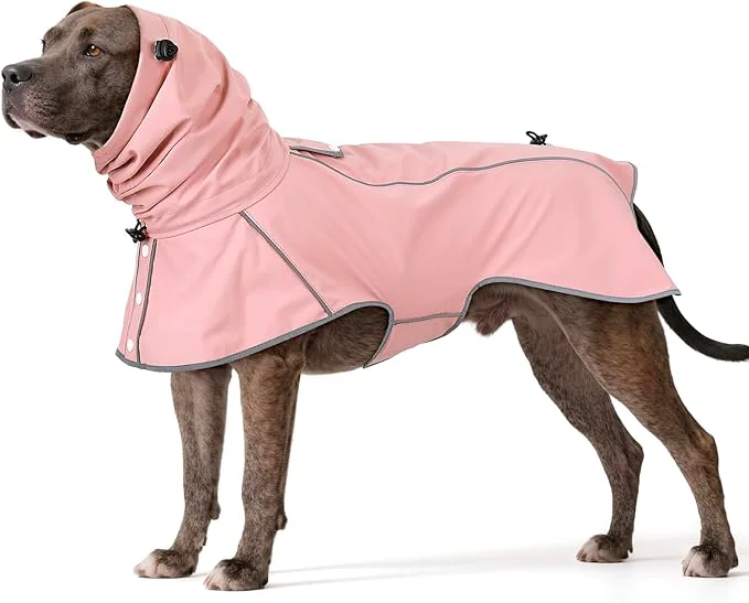 Easy-to-Use Reflective Dog Raincoat Windproof Waterproof Dog Rain Jacket Adjustable Hooded Pet Poncho with Leash Hole for Small Medium Large Dogs S-2XL Pink XX-Large About ThisOverview High-Quality
