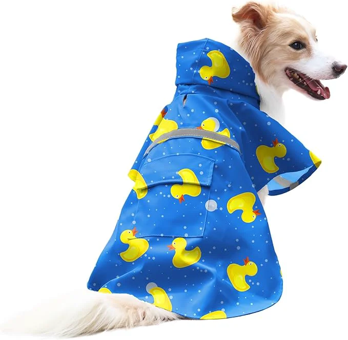 World-Class NACOCO Large Dog Raincoat Adjustable-Pet Rubber Ducks Yellow Water Proof Clothes Lightweight Rain Jacket Poncho Hoodies with Strip Reflective Blue Blue XXL Yellow Duck About ThisOverview Genuine