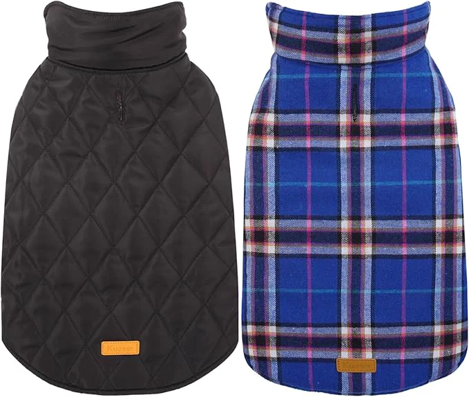 Advanced Kuoser Waterproof Dog Coat Reversible Dog Jacket for Small Dogs Adjustable Durable Doggie Winter Coat Warm Cozy Puppy Cold Weather Apparel from Small to Large Breed Navy SAbout ThisOverview Selected