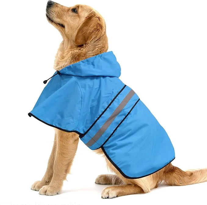 World-Class Waterproof Hooded Dog Raincoat - Adjustable Reflective Pet Jacket Lightweight Dog Slicker Poncho for Small to X- Large Dogs and Puppies Blue Large About ThisOverview Unique