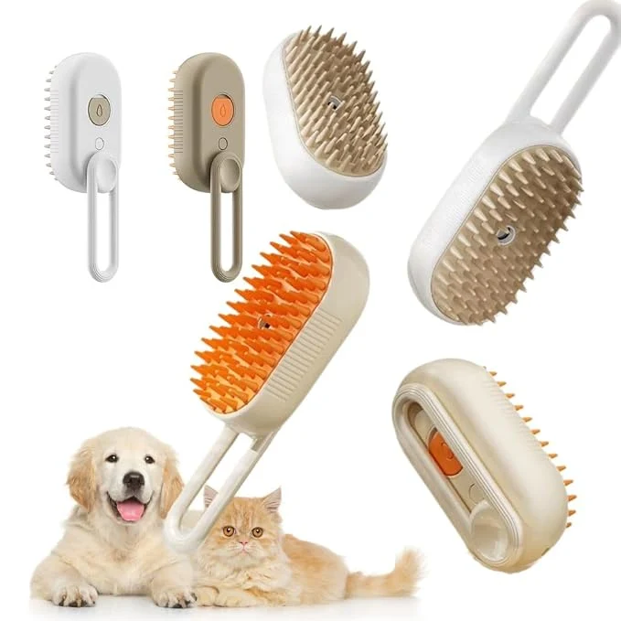 World-Class 3-in-1 Steam Pet Brush for Cats Dogs – Self-Cleaning Grooming Comb Practical
