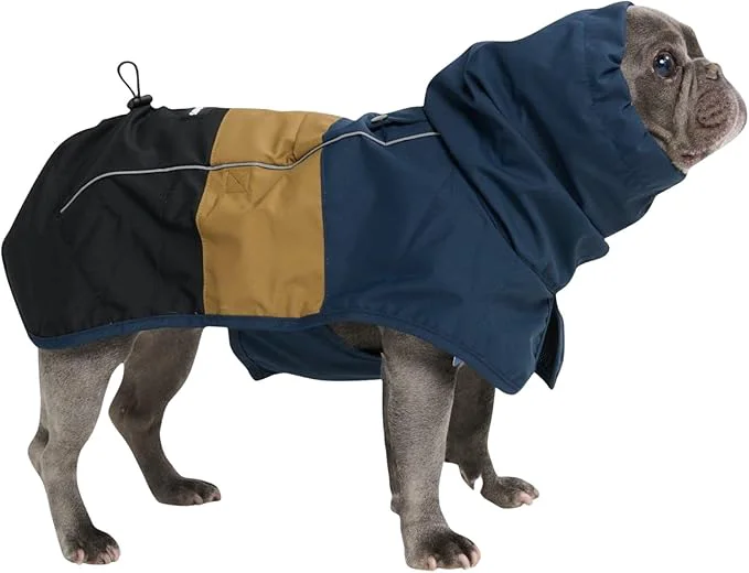 Consistent Spark Paws Dog Raincoat Waterproof Windproof Rain Jacket for Small Medium Large Extra Large Dogs Reflective Breathable Full-Body Coverage Dry Suit - Blue Gold Black - LAbout ThisOverview Classic