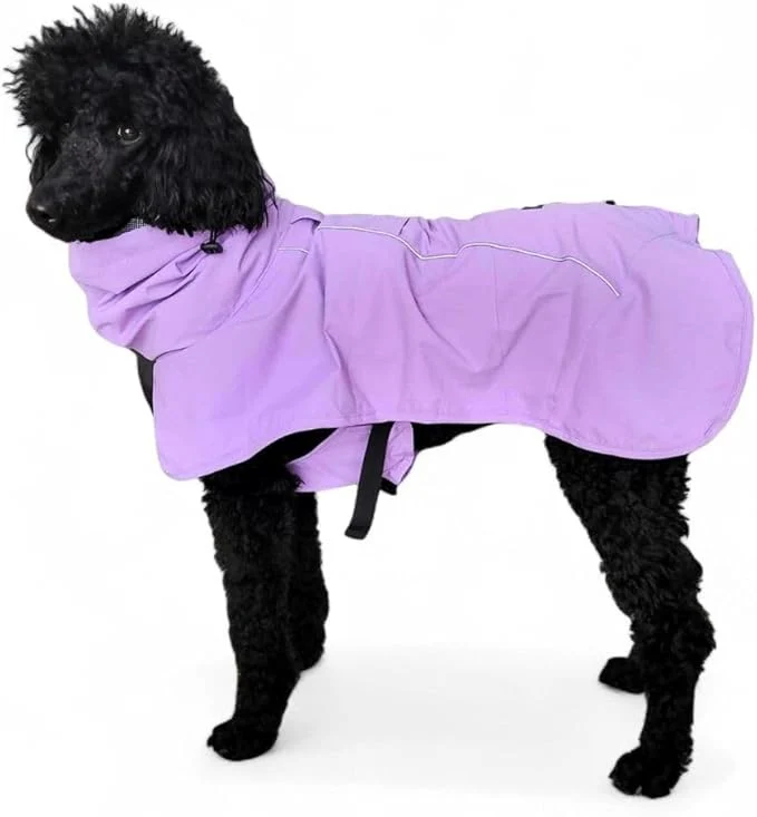 Secure Spark Paws Dog Raincoat Waterproof Windproof Rain Jacket for Small Medium Large Extra Large Dogs Reflective Breathable Full-Body Coverage Dry Suit - Purple - MAbout ThisOverview Smooth