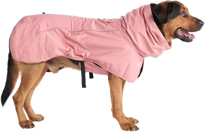 Eco-Friendly Spark Paws Dog Raincoat Waterproof Windproof Rain Jacket for Small Medium Large Extra Large Dogs Reflective Breathable Full-Body Coverage Dry Suit - Sea Pink 3XLAbout ThisOverview Superior