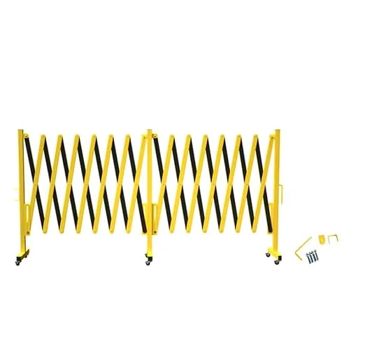 High-End Trafford Industrial Expandable Metal Barricade 16 Feet Yellow and Black Mobile Safety Barrier Gate Retractable Traffic FenceAbout ThisOverview Professional