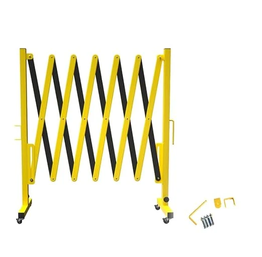 Classic Trafford Industrial Expandable Metal Barricade 11 Feet Yellow and Black Mobile Safety Barrier Gate Retractable Traffic FenceAbout ThisOverview Original