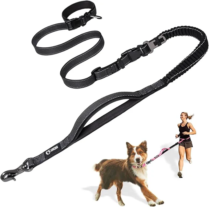 Advanced TSPRO Hands Dog Leash for Walking Running with Safety Car Seat Belt Shock Absorbing Bungee Leash with Padded Handle Black About ThisOverview Fine Crafted