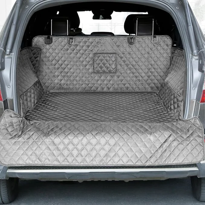 User-Friendly PETICON SUV Cargo Liner for Dogs Waterproof Pet Cargo Cover Dog Seat Mat for SU Sedans Vans with Bumper Flap Protector Non-Slip Large Size Universal Fit GrayAbout ThisOverview Proven
