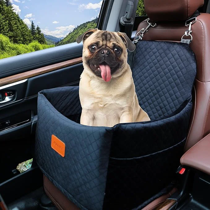 Selected Youvee Dog Booster Car Seat Interior Height 6 Inches Pet Car Travel Seat for Small Dog 10 15 20 25 30 lbs for car Front Back Seat Safety Comfortable Fully Detachable and Washable View Ⅰ-Black About ThisOverview Breathable