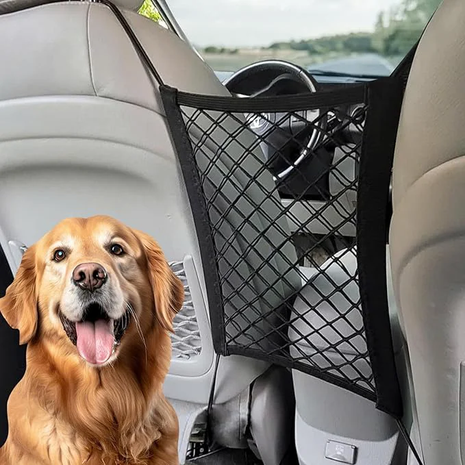 High-Performance Dog Car Net Barrier - Car Barrier for Dogs Kids Safety -Stretchable Dog Net for car - Universal Fit for Cars SU Trucks -Easy to Install - Divider for Driving Safely with Children PetsAbout ThisOverview Recyclable