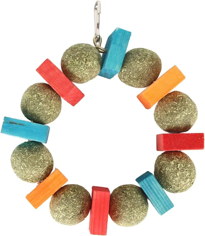 World-Class Wood and Straw Chew Toys Edible and Non Promote Teeth Nutritious Pure