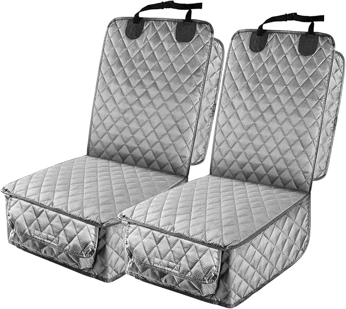 Efficient PETICON Waterproof Front Seat Car Cover 2 Pack Full Protection Dog Car Seat Cover with Side Flaps Nonslip Scratchproof Captain Chair Seat Cover Fits for Cars Trucks SU Jeep Gray Gray About ThisOverview Lightweight