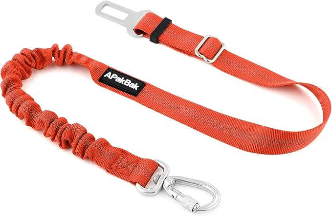Top-Quality Dog Seat Belt for Car Adjustable Dog Car Harness Seatbelt for Small Medium Large Dogs Heavy Duty Travel Safety Restraint with Locking Aluminum Hook Reflective Nylon Strap OrangeAbout ThisOverview Lightweight