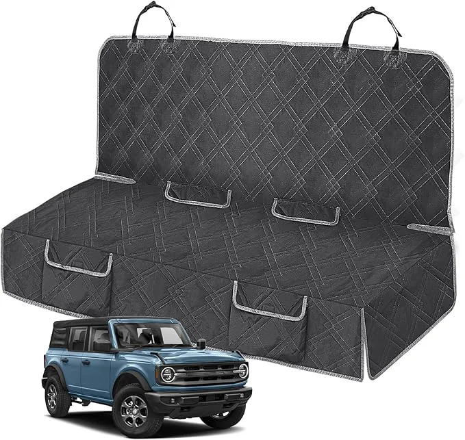 Stylish Dog Car Seat Cover Compatible with Ford Bronco 4 Door 2021-2025 Waterproof Pet Bench Seat Cover for Back Seat 600D Heavy Duty Scratch Proof Nonslip Truck Seat Covers for DogsAbout ThisOverview Proven