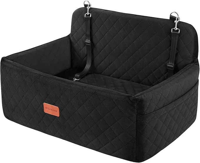 Superior Dog Car Seat for Medium Large Dogs Pet Booster Seat for Under 55 lbs or 2 Small Dogs Detachable Washable Dog Car Bed for Backseat with 2 Safety Leashes Black About ThisOverview Verified