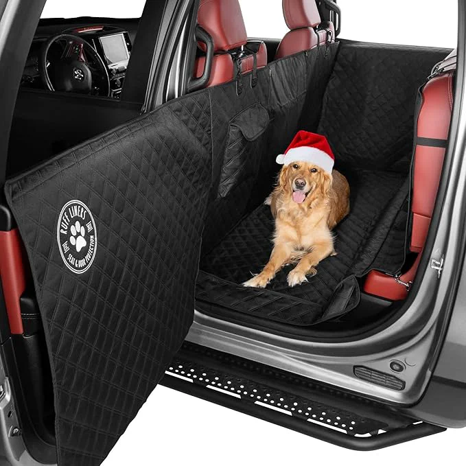 Reusable Ruff Liners XL Floor Cover with Door Protection Black – As Seen on Shark Tank – Fits Full Size Crew Cab Trucks with Fold Up Seats Waterproof Machine Washable – Sturdy XL Dog Hammock for TruckAbout ThisOverview Next-Generation